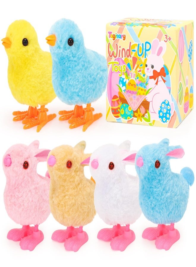 Tagitary Bunny and Jumping Chick Wind Up Toys Easter Plush Rabbit and Chicken Toy for Kids Toddlers Easter Egg Hunt Basket Party Favor Stocking Stuffers Classroom Prizes Christmas Birthday Gift - Image 1